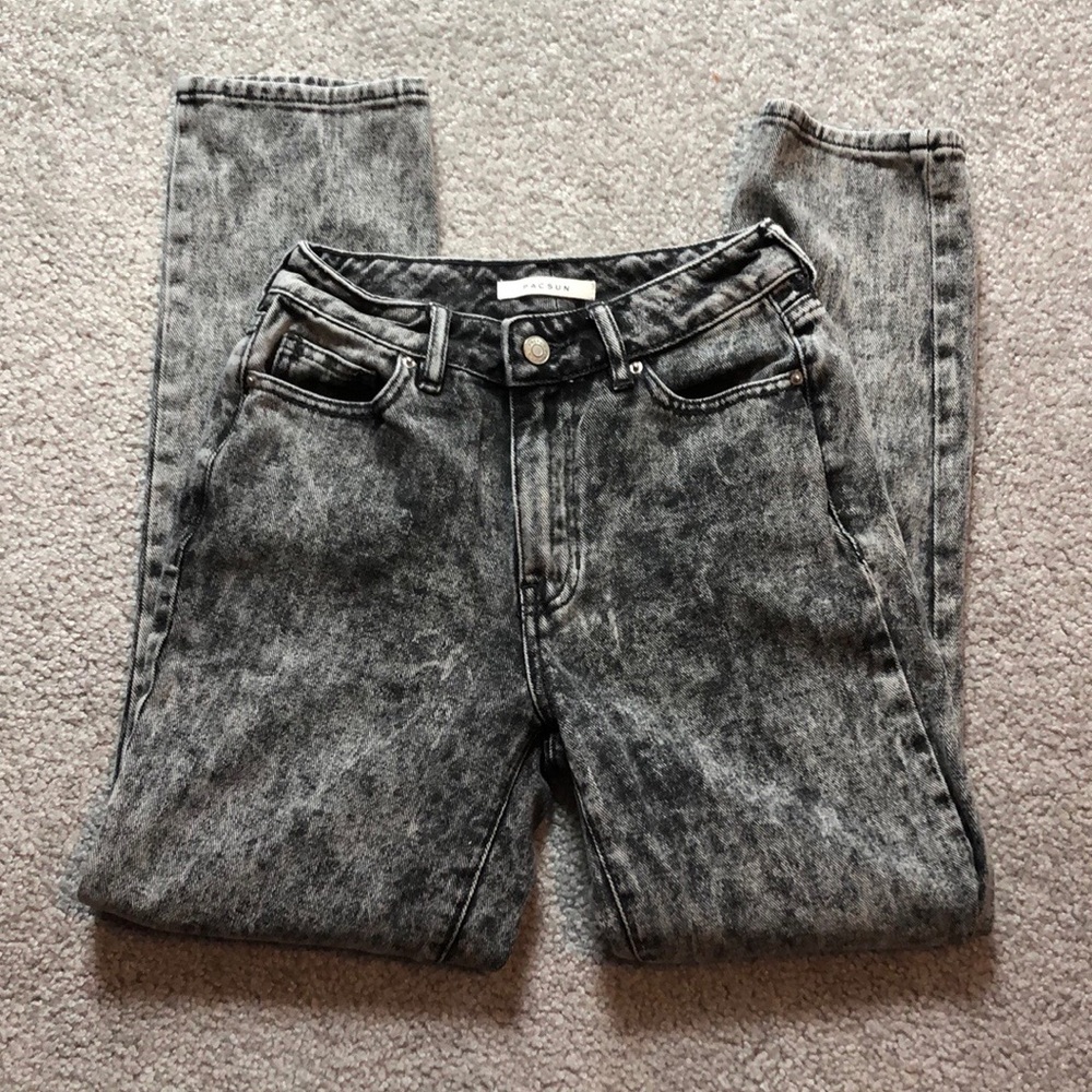 Pacsun Black Acid Wash Mom Jean